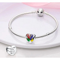 Sterling Silber 925 Herzdrucke - Familie - heute, morgen und für immer, Perle auf Armband Familie