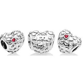 Charme Sterling Silber 925 Eine Mutter in einer Million Herzen, Perle auf Armband Familie