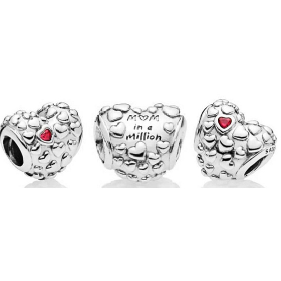 Charme Sterling Silber 925 Eine Mutter in einer Million Herzen, Perle auf Armband Familie