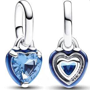 Charms Sterling Silber 925 Blue Heart - Mini Medaillon, Anhänger für Liebesarmband