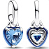 Charms Sterling Silber 925 Blue Heart - Mini Medaillon, Anhänger für Liebesarmband