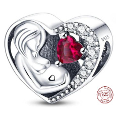 Charme Sterling Silber 925 Schwangerschaft Perle auf Armband Familie