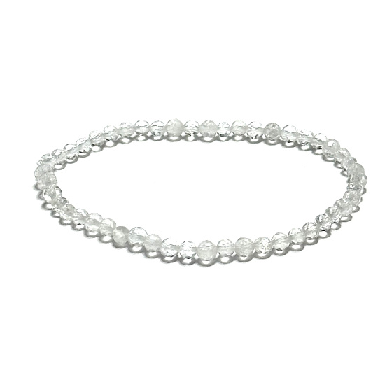 Kristall Armband elastisch facettiert Naturstein 3mm / 16 - 17cm, Stein der Steine
