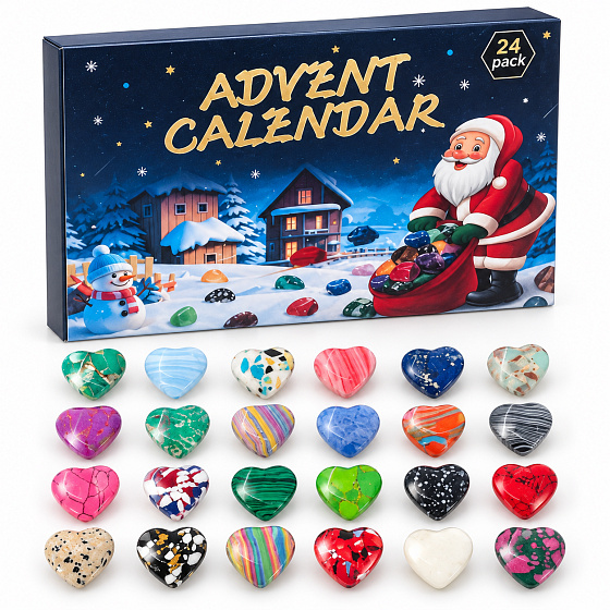 Adventní kalendář – 24 barevných srdíček | Každý den malý dárek z lásky