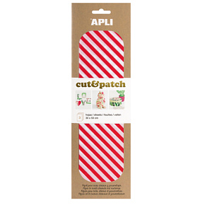 Apli Cut & Patch Papier für Servietten-Technik Rote und weiße Streifen 30 x 50 cm 3 Stück