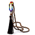 108 Mala 7 Chakra Halskette, Holzperlen Meditationsrosenkranz, Quaste 8,5 cm, Perle 6 mm