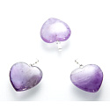 Amethyst-Herz-Anhänger Naturstein 20 mm, Stein der Könige und Bischöfe