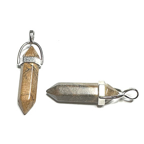 Tigerauge Pendel Sechseck Anhänger Naturstein 41 x 13 mm, Stein der Sonne und Erde, bringt Glück und Reichtum Tigerauge Pendel Sechseck Anhänger Naturstein 41 x 13 mm, Stein der Sonne und Erde, bringt Glück und Reichtum