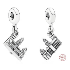 Sterling Silber 925 Prag Karlsbrücke, Reise-Armband-Anhänger