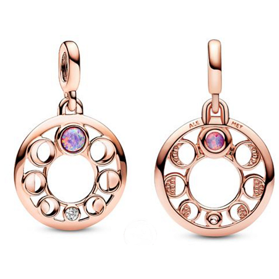 Charms Sterling Silber 925 Mondphase - Mini Medaillon, Armband Anhänger, Weltraum