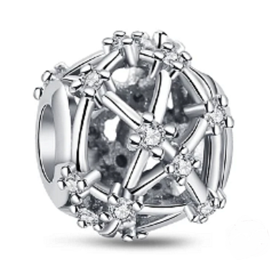 Charm Sterling Silber 925 Gestanzte Konstellationen erinnert an Konstellationen von Sternen am Himmel, Perle auf dem Armband Universum