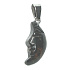 Obsidian Moka Moon Anhänger Naturstein, handgeschliffene Figur 2,2 x 10 mm, Rettungsstein
