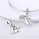 Sterling Silber 925 Ich liebe meinen Hund, 3in1 Haustier-Armband-Anhänger
