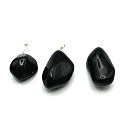 Obsidian Regenbogen Trommel Anhänger Naturstein, 2,2 - 3 cm, 1 Stück, Stein des Heils