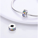 Charme Sterling Silber 925 Garden of Eden farbigen Zirkonia, Stopper, Clip Perle auf Armband Symbol