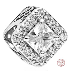 Charms Sterling Silber 925 Geometrische Leuchtperle am Armband Symbol