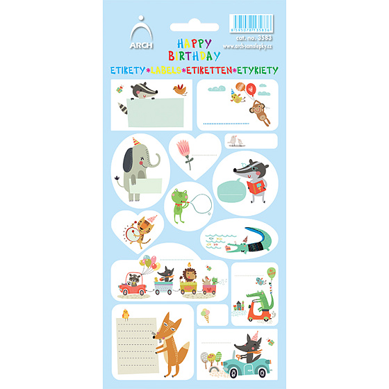 Arch Haushaltsaufkleber, für Geschenke Alles Gute zum Geburtstag blau 14 Etiketten