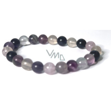 Fluorit lila-klar Armband elastischer Naturstein, Kugel 8 mm / 16-17 cm, Stein der Genies Fluorit lila-klar Armband elastischer Naturstein, Kugel 8 mm / 16-17 cm, Stein der Genies