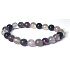 Fluorit lila-klar Armband elastischer Naturstein, Kugel 8 mm / 16-17 cm, Stein der Genies