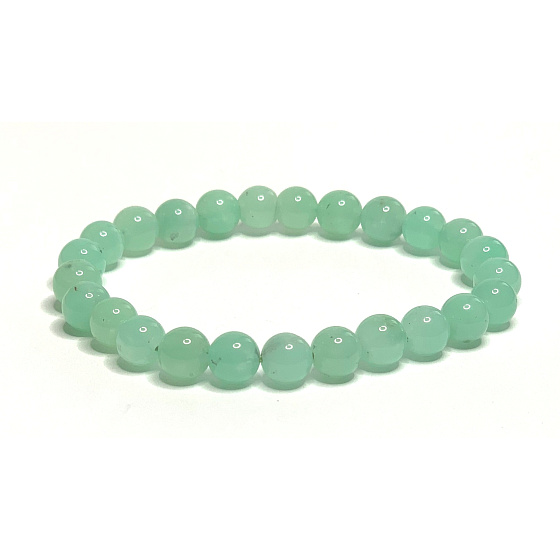 Chrysopras-Armband elastischer Naturstein, Kugel 7 - 8 mm / 16 - 17 cm, Stein der Harmonie der Familienbeziehungen