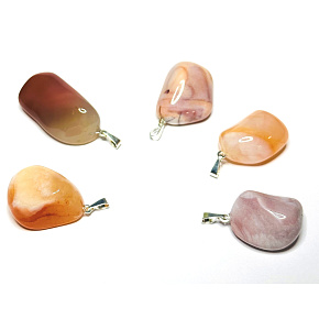 Achat Mosambik Trommel-Anhänger Naturstein, 2,2-3 cm, 1 Stück