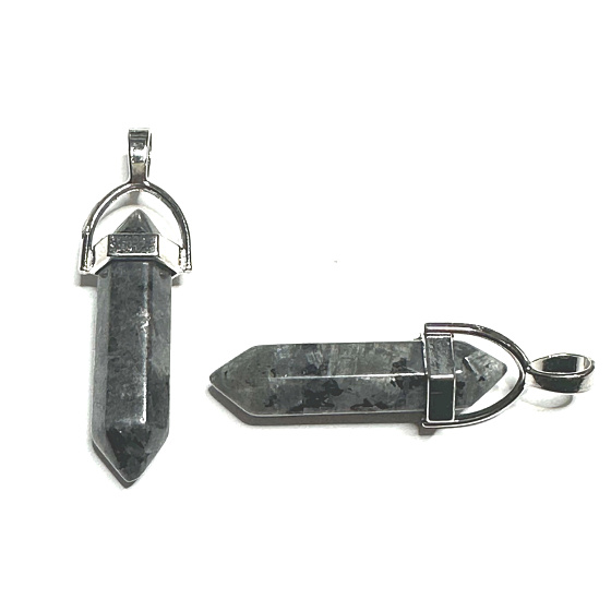 Labradorit Pendel Sechseck-Anhänger Naturstein 41 x 13 mm, Stein der Wandlung