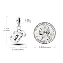 Sterling Silber 925 Computer + Maus, kubischer Zirkon, 2in1 Öffnung Anhänger auf Armband Interessen