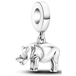 Charms Sterling Silber 925 Nashorn, Tierarmband Anhänger