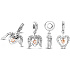 Charms Sterling Silber 925 Engelsflügel und Herz mit Diamant, Anhänger am Armband Symbol