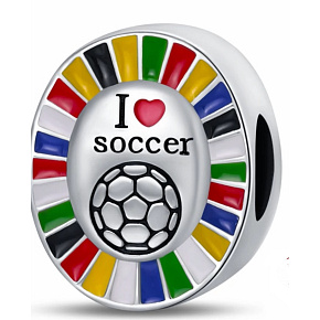 Charme Sterling Silber 925 Europameisterschaft Fußball, Perle auf Armband Sport