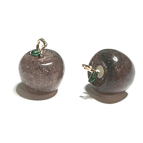 Kristall Erdbeere Apfel Wissen Anhänger, Naturstein 2,7 x 15 mm, Steinchen