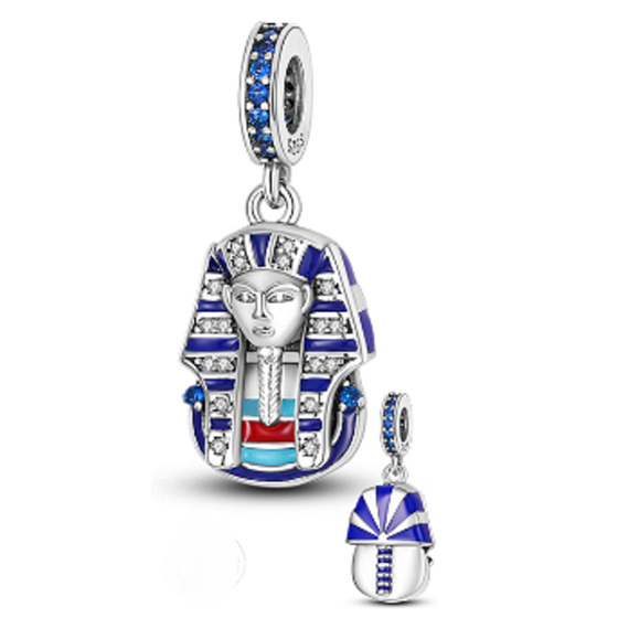 Sterling Silber 925 Ägypten Pharao Tutanchamun's Charm, Reise-Armband-Anhänger