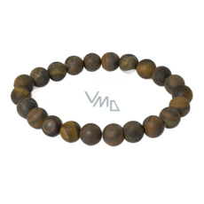 Tygří oko matný náramek elastický přírodní kámen, kulička 8 mm / 16 - 17 cm, kámen slunce a země, přináší štěstí a bohatství
