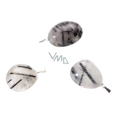 Kristall mit Turmalin Tumbler Anhänger Naturstein, 2,2-3 cm, 1 Stück, Steinchen Kristall mit Turmalin Tumbler Anhänger Naturstein, 2,2-3 cm, 1 Stück, Steinchen