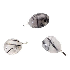 Kristall mit Turmalin Tumbler Anhänger Naturstein, 2,2-3 cm, 1 Stück, Steinchen