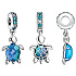 Sterling Silber 925 Meeresschildkröte Muranoglas-Anhänger Armband Tier