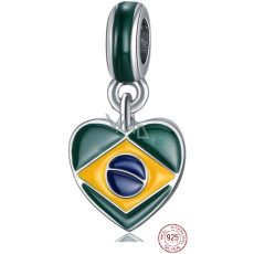 Charm Sterlingsilber 925 Brasilien Flagge Herz - Ich liebe Brasilien, Kaffeebohne, Anhänger für Armband Reisen Charm Sterlingsilber 925 Brasilien Flagge Herz - Ich liebe Brasilien, Kaffeebohne, Anhänger für Armband Reisen