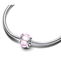 Charme Sterling Silber 925 Rosa Murano Glasperle auf Armband Symbol