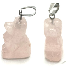 Rosie's Dog Anhänger Naturstein, handgeschliffene Figur 1,8 x 2,5 x 8 mm, Liebesstein