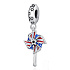 Sterling Silber 925 USA Pinwheel, Reisearmband Anhänger