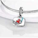 Charme Sterling Silber 925 Arzt Erste-Hilfe-Kit und Stethoskop, Anhänger am Armband Job