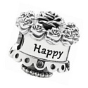 Charme Sterling Silber 925 Happy Birthday, Perle auf Armband Geburtstag