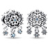Charme Sterling Silber 925 Eis Schneeflocke Perlen Armband Weihnachten