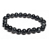 Obsidianflake Armband elastisch Naturstein, Perle 8 mm / 16-17 cm, Rettungsstein