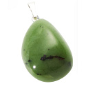 Serpentin (Kanadische Jade) Getrommelter Anhänger Naturstein, 2,2-3 cm, 1 Stück, Heilerstein