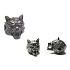 Kopf des schwarzen Wolfes Metallarmbandanhänger 12 x 12 mm