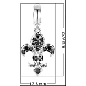 Charme Sterling Silber 925 Lilien mit schwarzem Zirkonia, Anhänger am Armband Symbol