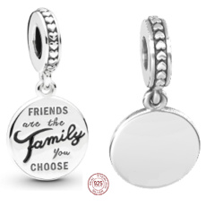 Charm Sterling Silber 925 Freunde sind die Familie, die Sie wählen, Freundschaftsarmband Anhänger Charm Sterling Silber 925 Freunde sind die Familie, die Sie wählen, Freundschaftsarmband Anhänger