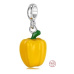 Charm Sterling Silber 925 Paprika gelb, Anhänger für Lebensmittelarmband