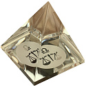 Kristallglas Pyramide klar, Sternzeichen Waage